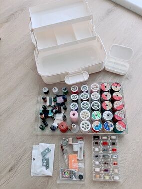 Versatile Storage Case with Sewing Thread & Notions Kit